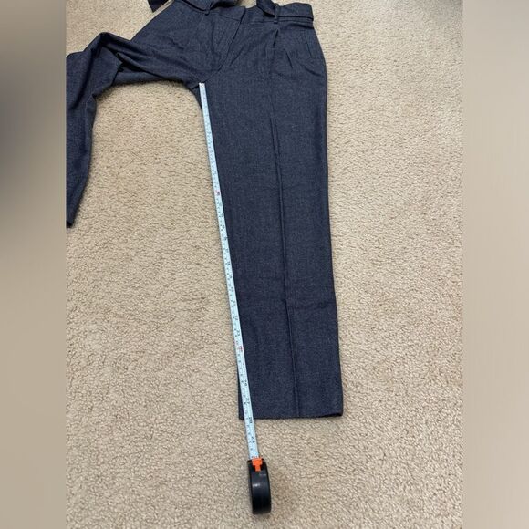 Massimo Dutti Wool Blue Grey Ankle Length High Rise Tapered Pants Sz US 6 EUC - Picture 13 of 14